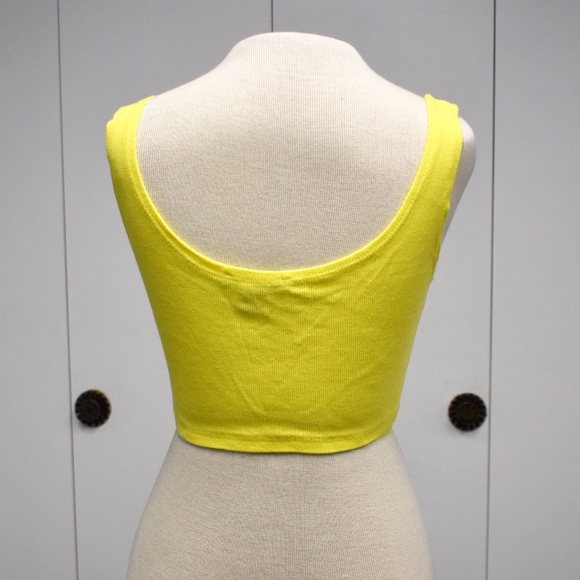REVAMPED: Yellow Lace-Up Crop Top - Picture 5 of 5